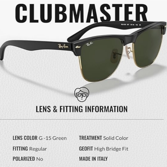 Ray-Ban RB4175 CLUBMASTER Oversized Square Shape Sunglasses - Picture 2 of 7